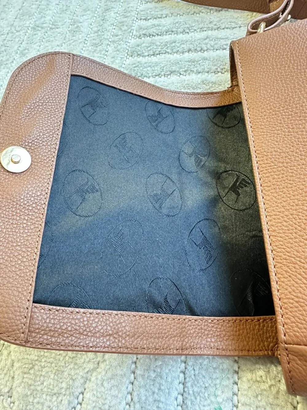 Trent Nathan Violetta Genuine Leather Tan Crossbody Saddle Bag